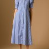 Dresses Thierry Colson | Venetia Dress - County Grey Navy Stripes