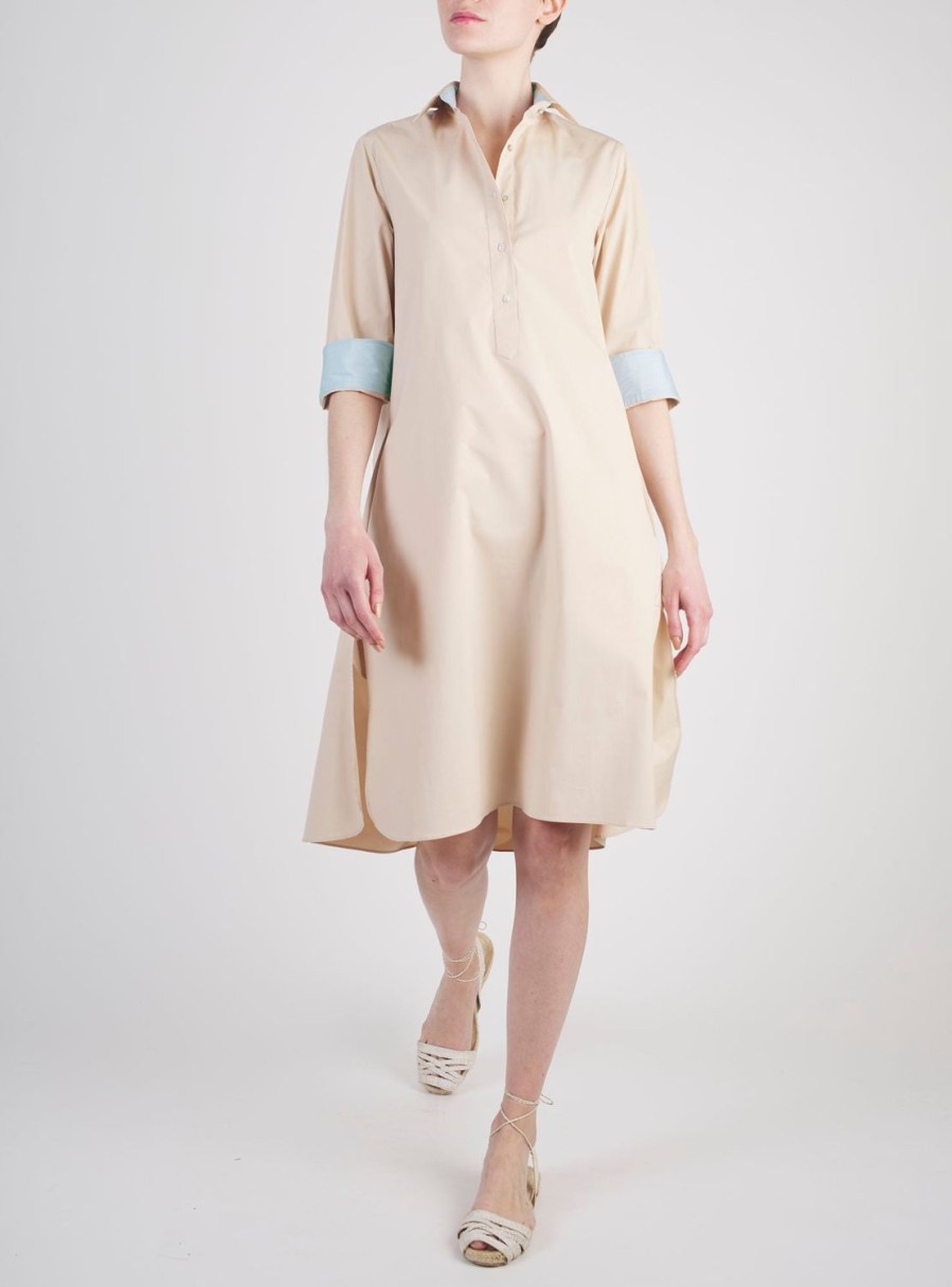 Dresses Thierry Colson | Angelica Dress Beige & Icy Blue