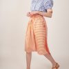 Skirts Thierry Colson | Ylang Knee Skirt - Mayfair - Orange Orange & White