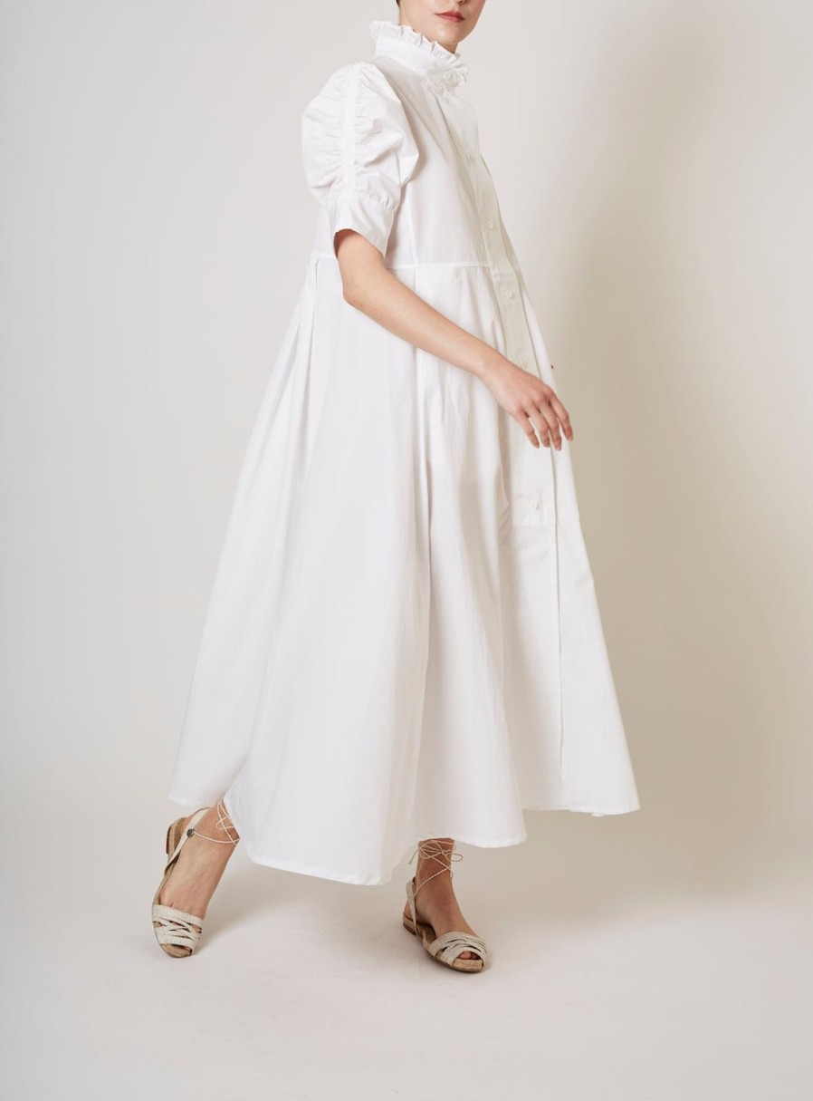 Dresses Thierry Colson | Venetia Dress - Plain Poplin White