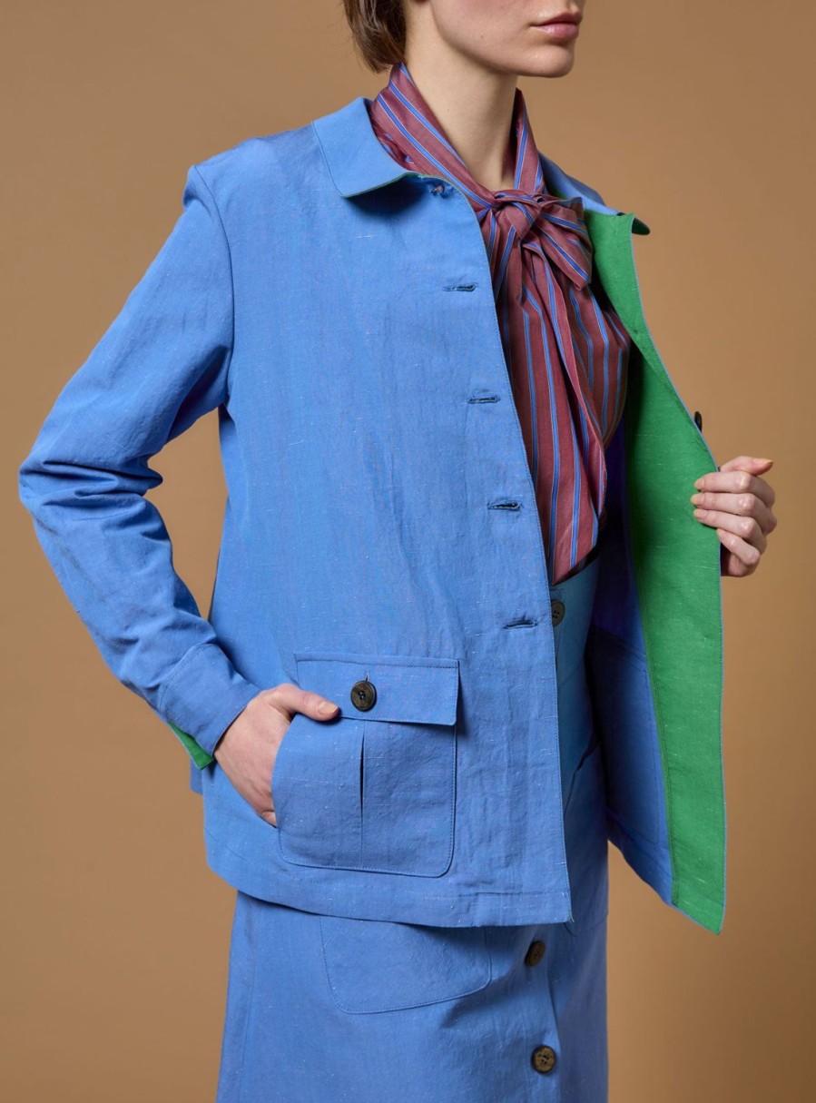 Tops Thierry Colson | Khan Jacket - The Gentle Gardener Bluet Lining Grass