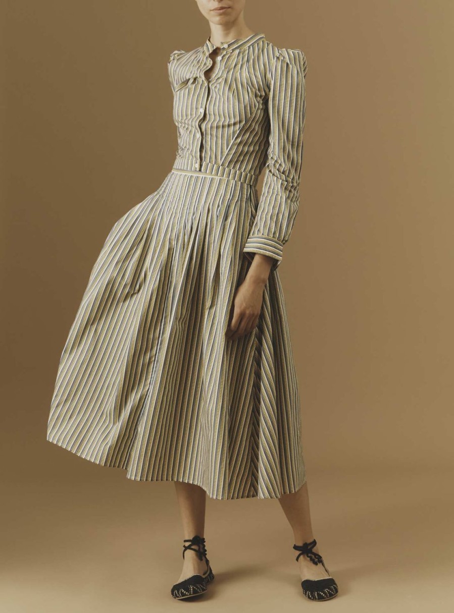 Skirts Thierry Colson | Zazou Skirt - Caviar Stripes Yellow