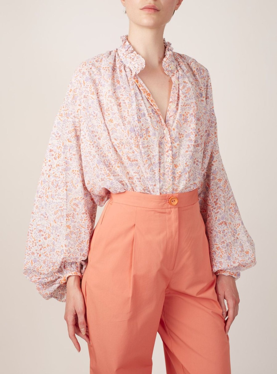 Tops Thierry Colson | Slava Blouse - Floral Jaal Multico Orange / Lilac