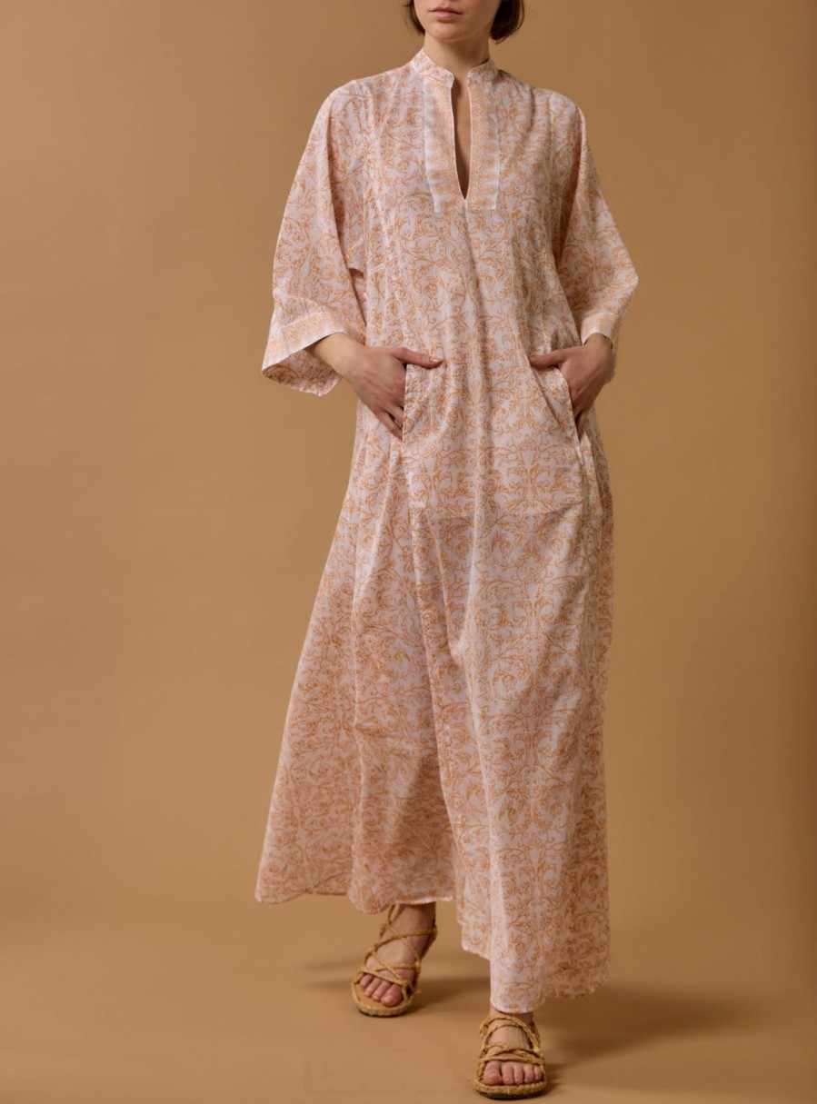 Dresses Thierry Colson | Rachel Long Kaftan - Evora Print Brandy