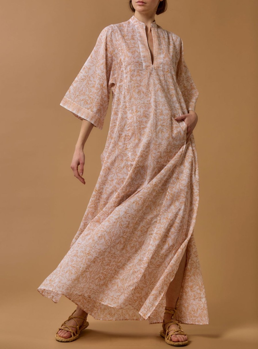 Dresses Thierry Colson | Rachel Long Kaftan - Evora Print Brandy