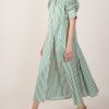 Dresses Thierry Colson | Venetia Dress - Mayfair - Green / Salmon / Green / Salmon / White