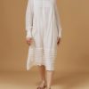 Dresses Thierry Colson | Zita Dress - Optical Pleats Off White