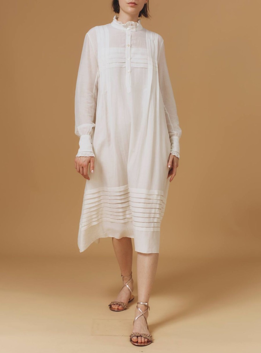 Dresses Thierry Colson | Zita Dress - Optical Pleats Off White