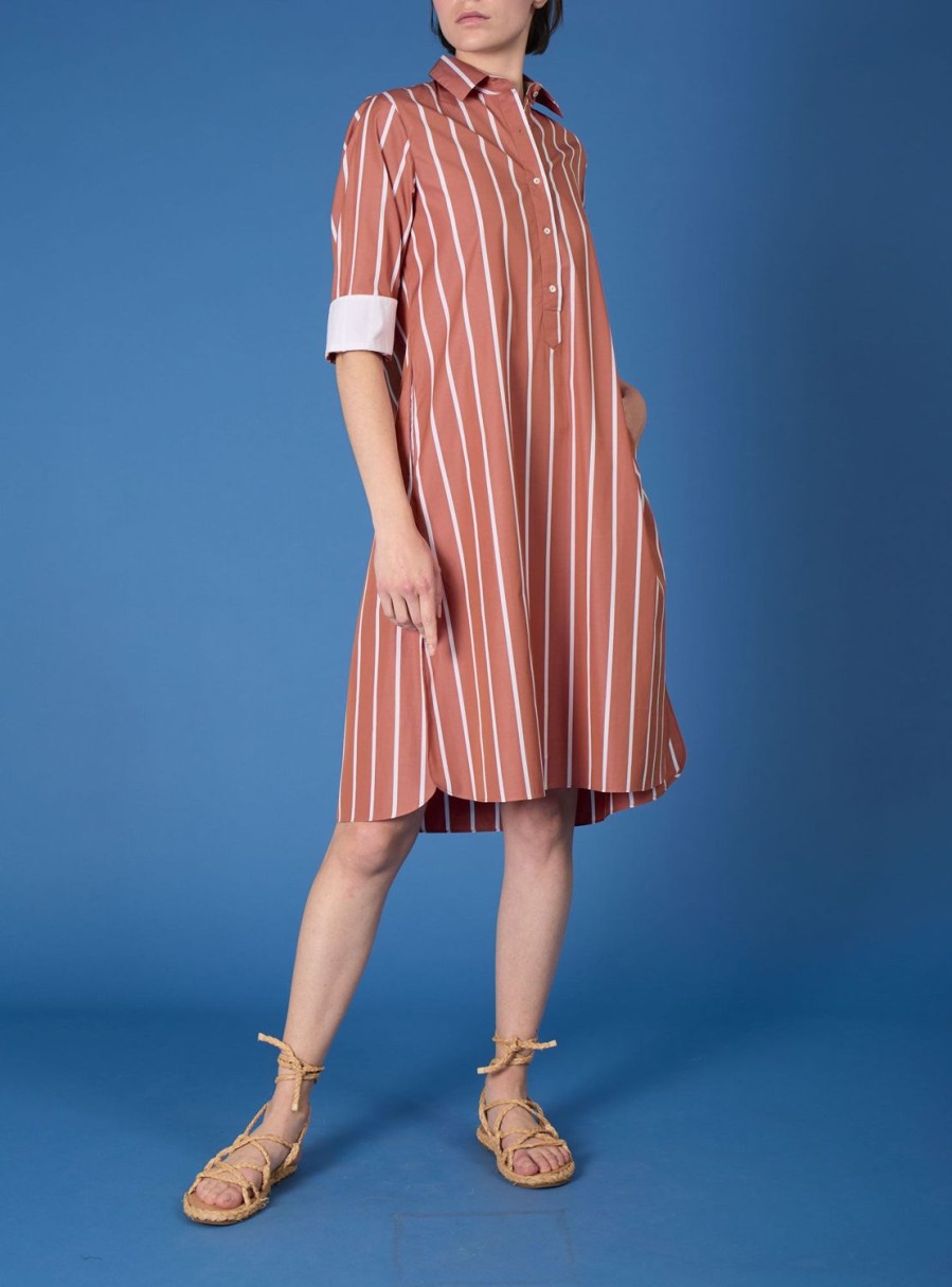 Dresses Thierry Colson | Angelica Striped Dress - Brown Brown Stripes