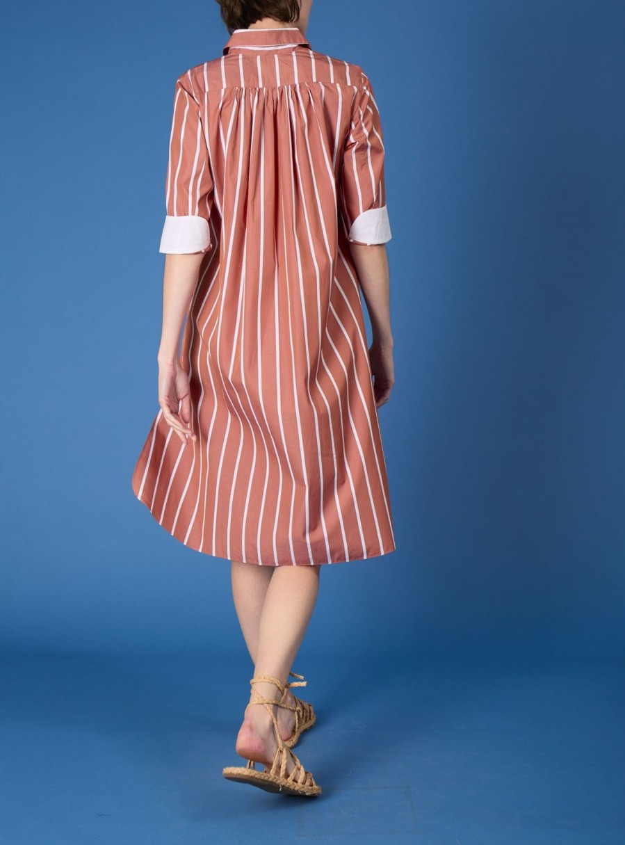 Dresses Thierry Colson | Angelica Striped Dress - Brown Brown Stripes