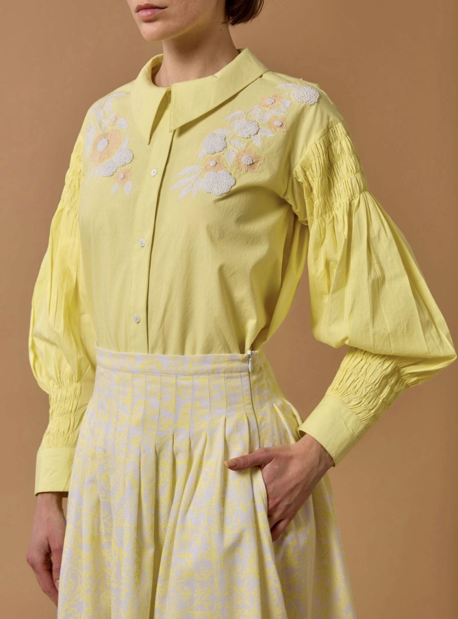 Tops Thierry Colson | Zlata Blouse - Balkan Embroideries - Lemon