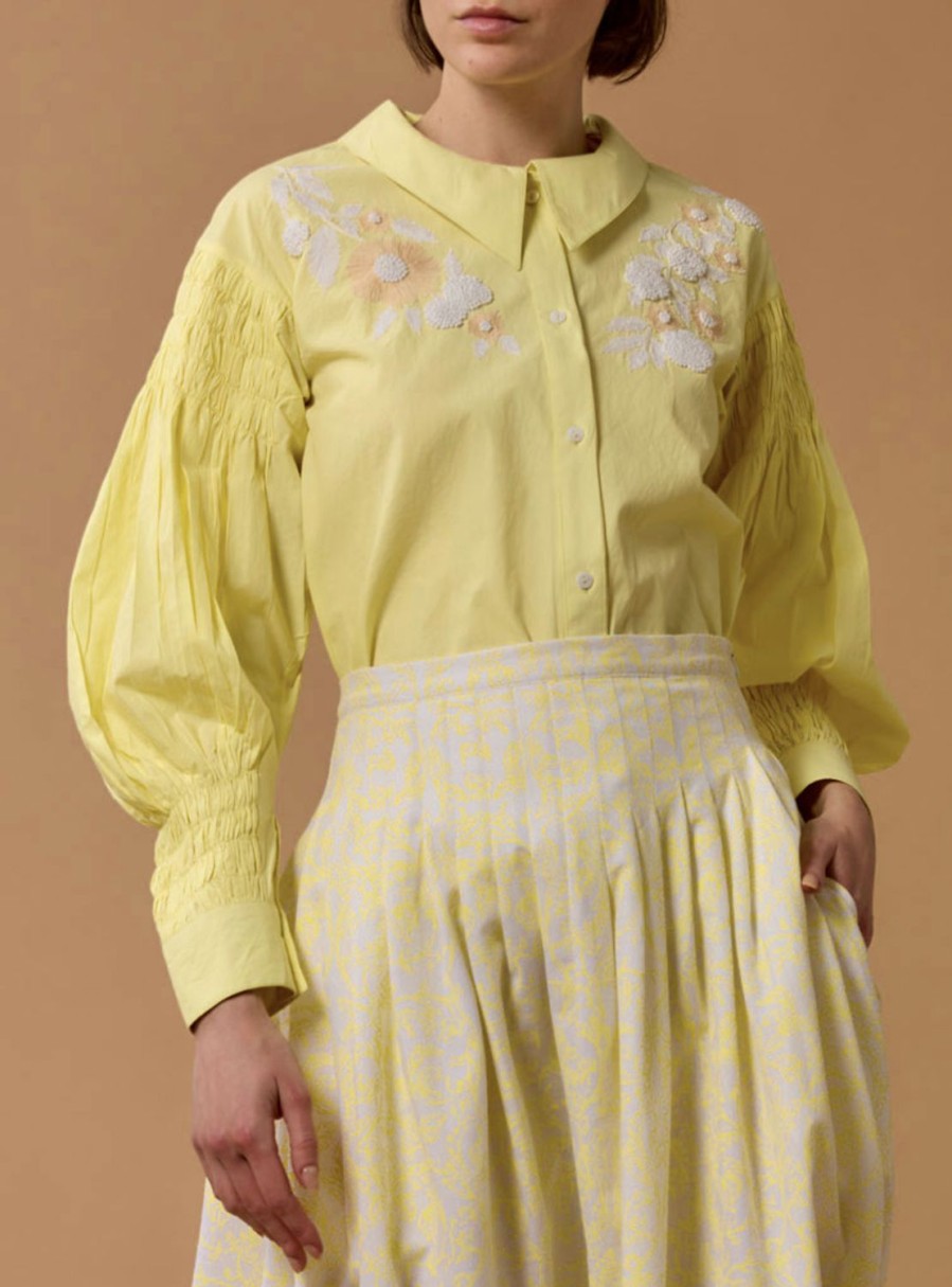 Tops Thierry Colson | Zlata Blouse - Balkan Embroideries - Lemon