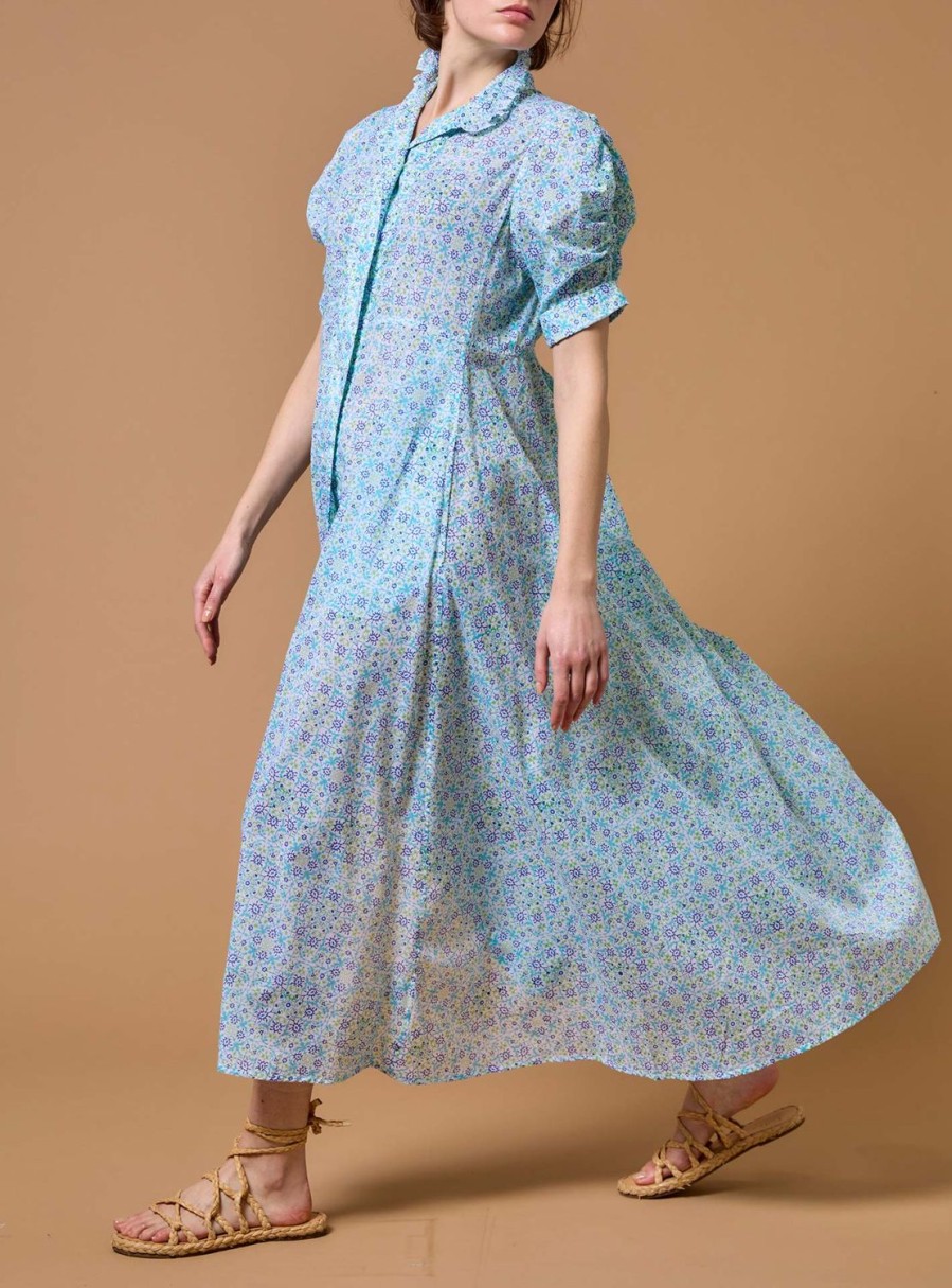 Dresses Thierry Colson | Venetia Dress - Mughal Blockprint Multico Blue