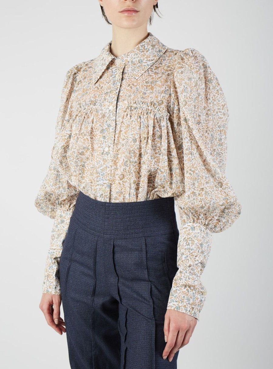 Tops Thierry Colson | Wallis Floral Jaal Blouse - Multico Petrol