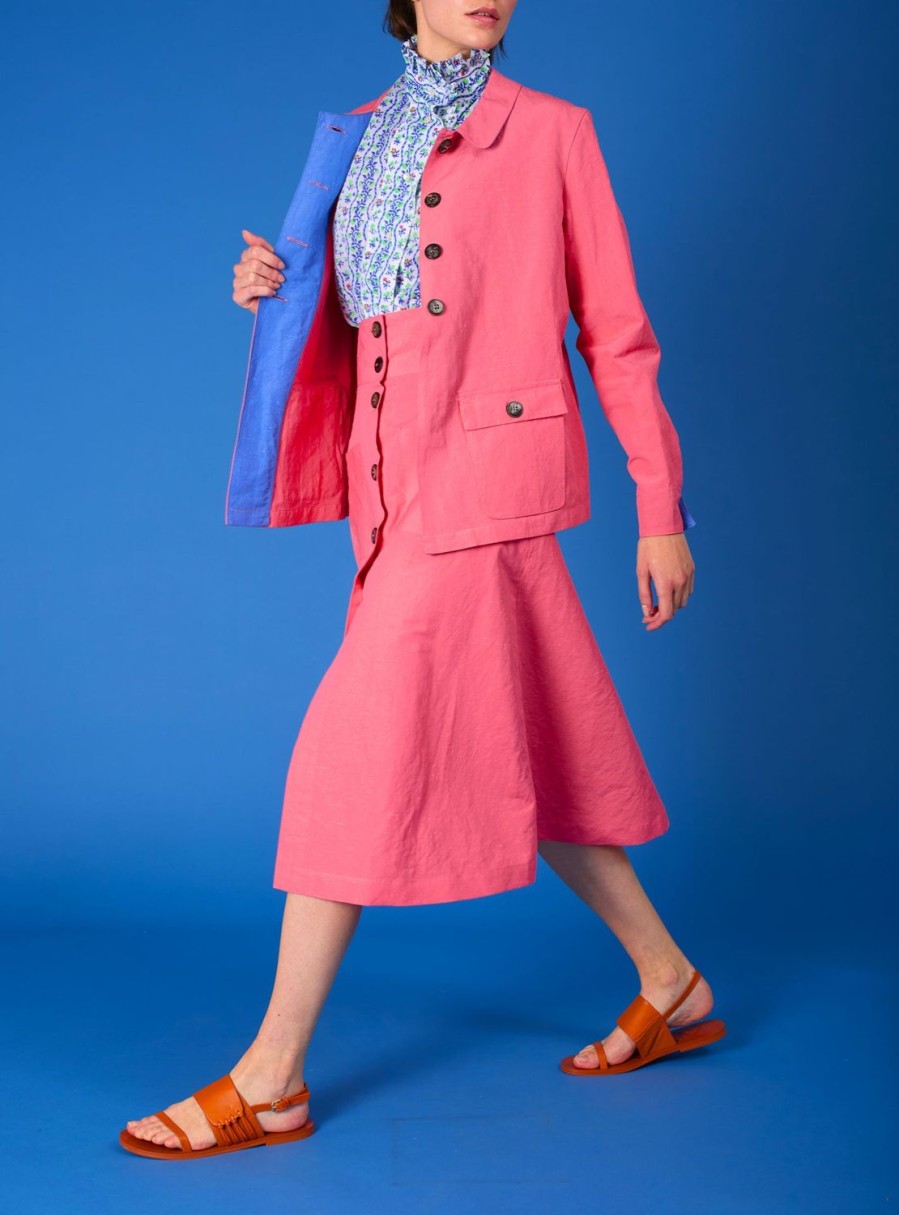 Tops Thierry Colson | Khan Jacket - The Gentle Gardener Bubblegum Lining Bluet