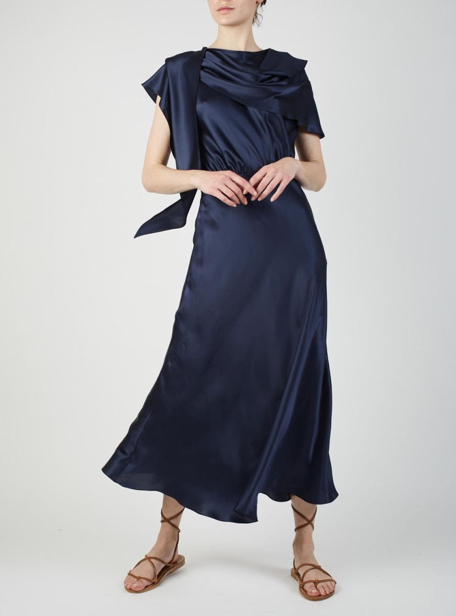 Dresses Thierry Colson | Whitney Dress - Silk - Night Blue