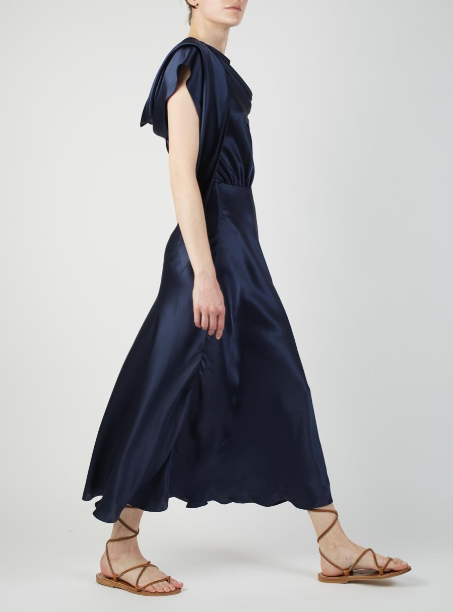 Dresses Thierry Colson | Whitney Dress - Silk - Night Blue