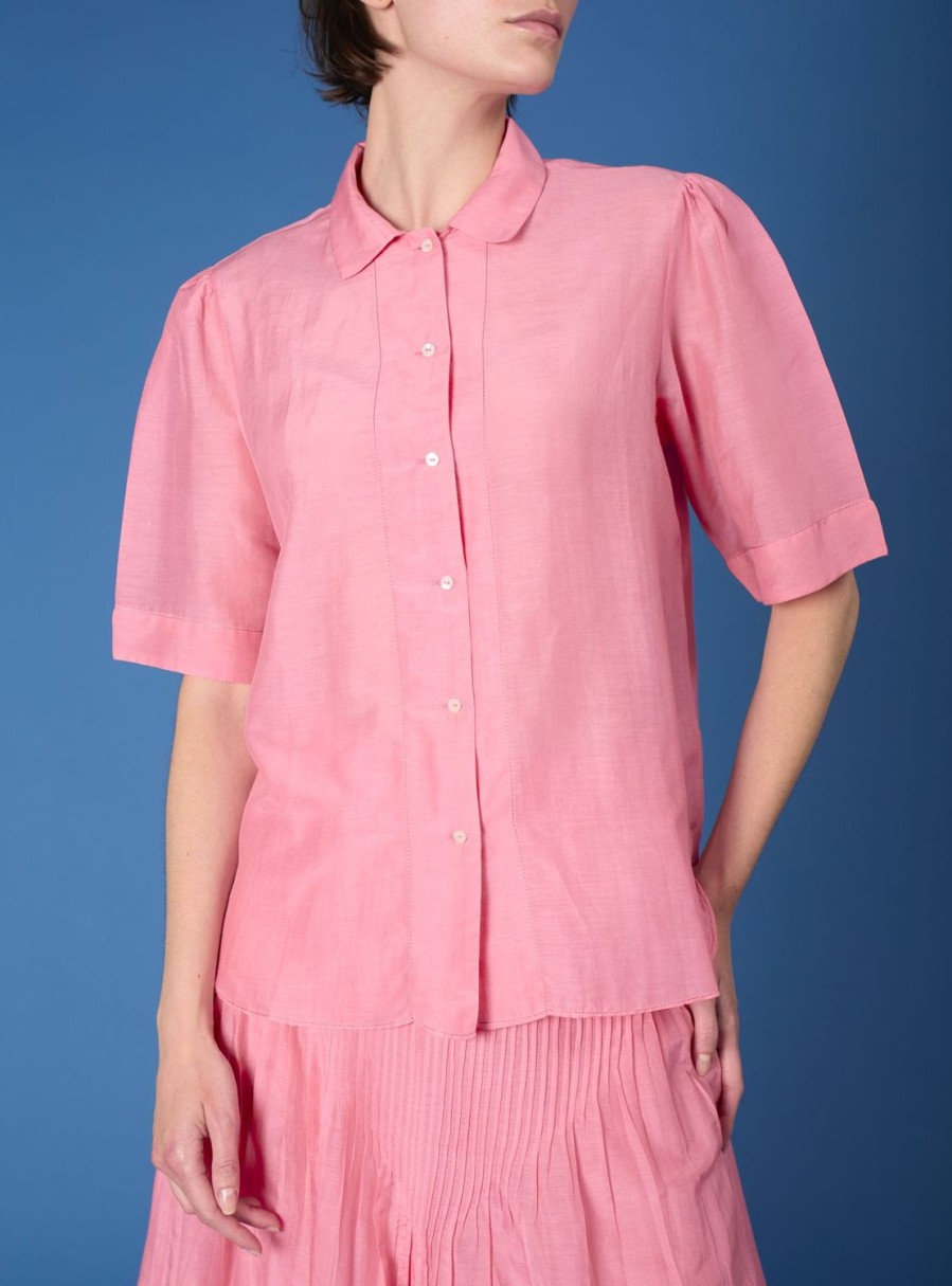 Tops Thierry Colson | Betty Shirt - Gipsy Embroidery Candy Pink