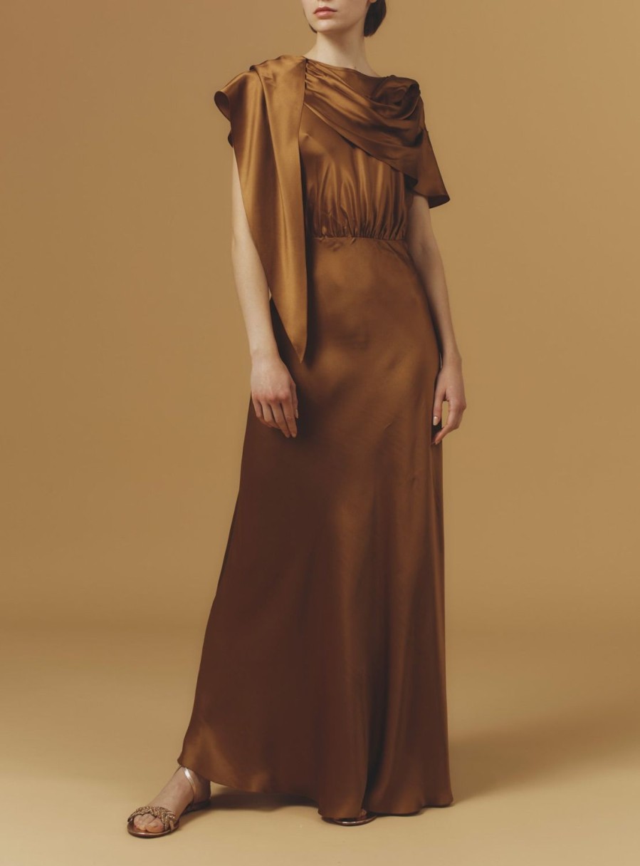 Dresses Thierry Colson | Whitney Dress Long - Silk Copper