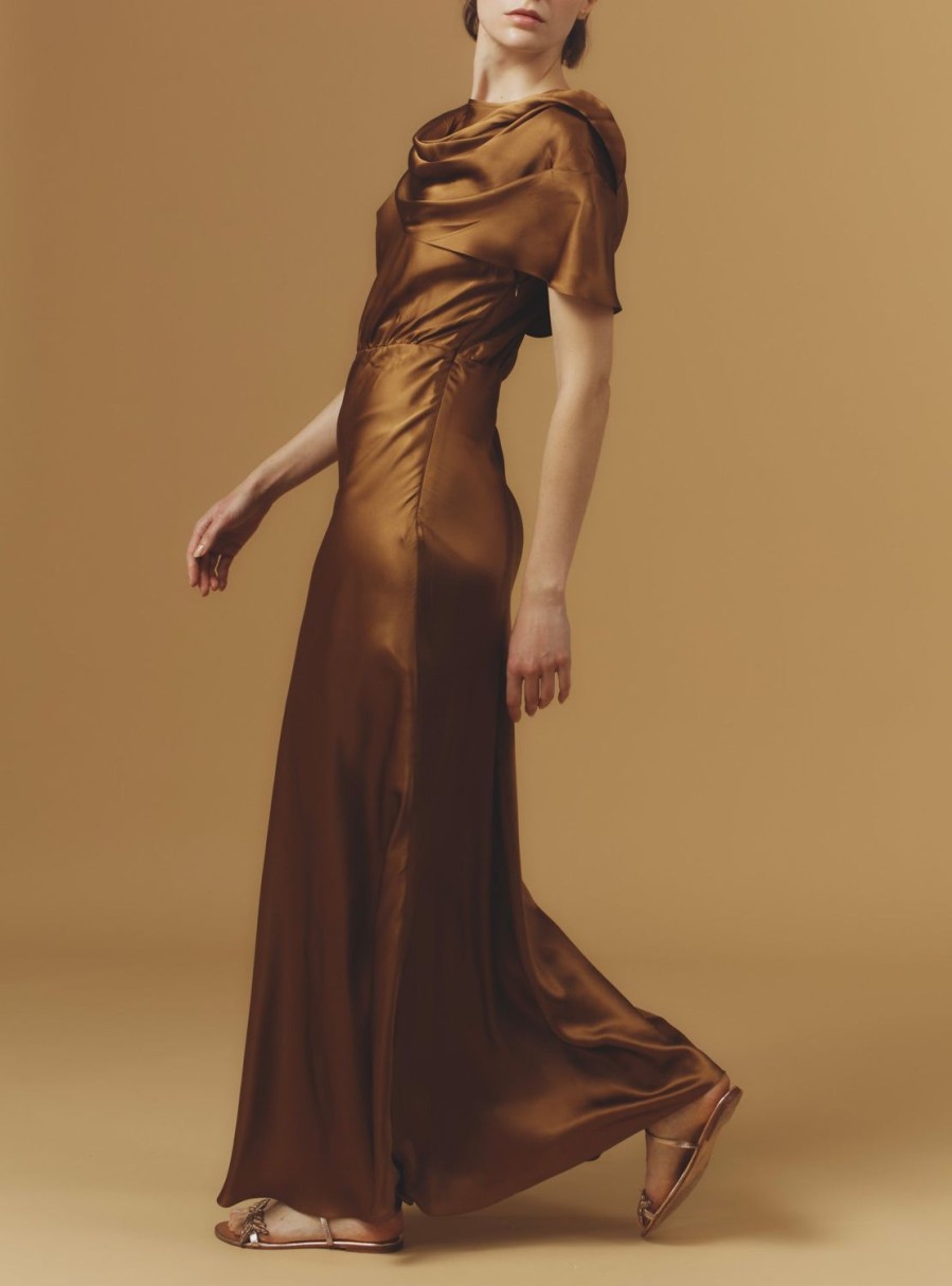 Dresses Thierry Colson | Whitney Dress Long - Silk Copper