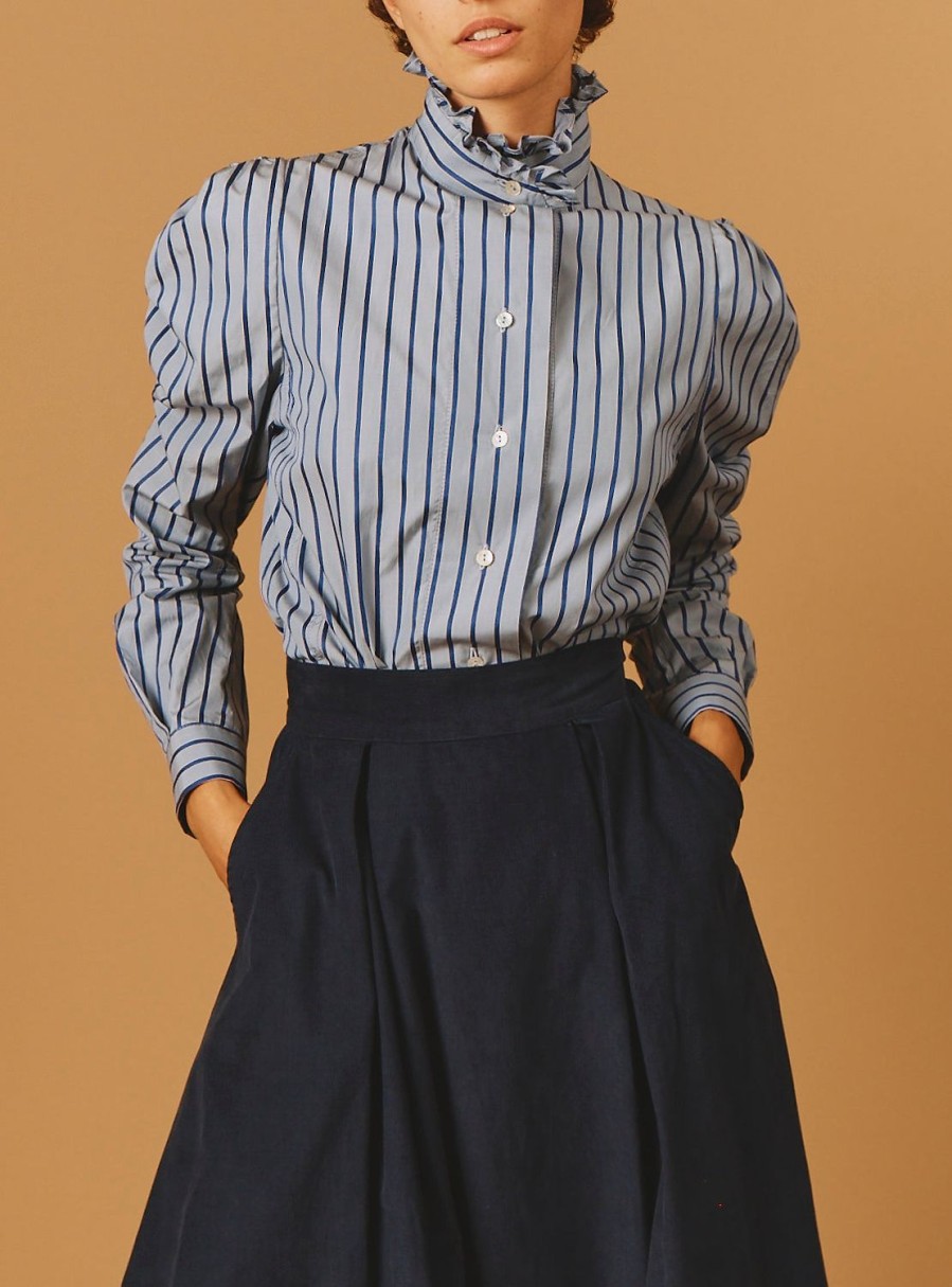 Tops Thierry Colson | Wind Blouse - County Grey Navy Stripes