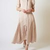 Dresses Thierry Colson | Venetia Dress - Crinkle Satin - Cappuccino Cappucino